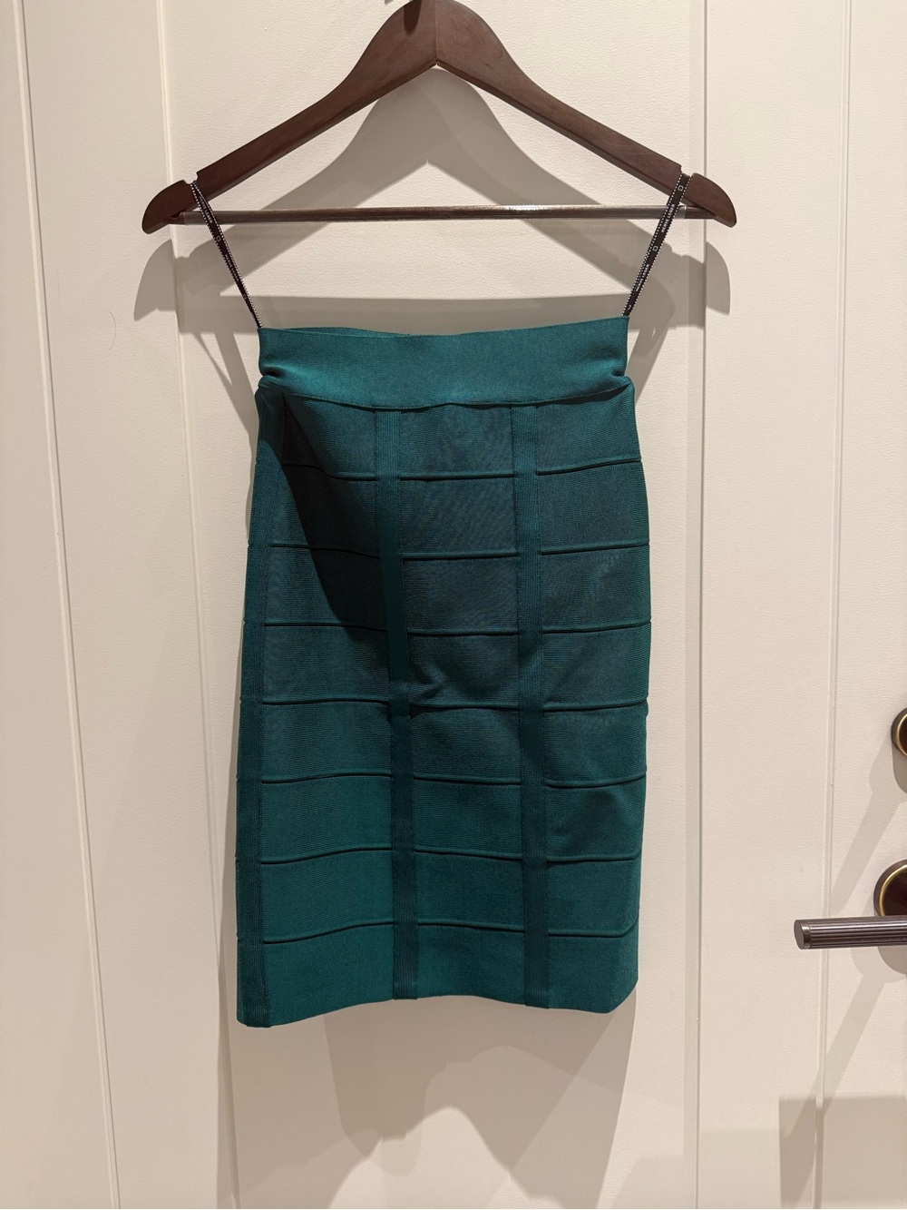 Herve Leger Emerald Green Bandage Pencil Skirt